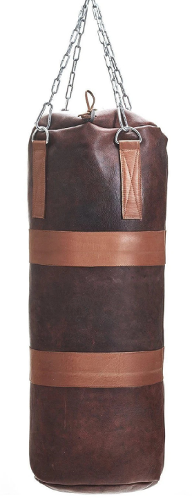 Optima Forma Vintage Boxing Bag Brown Tan Trim