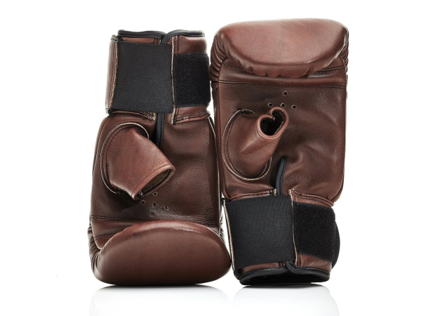 brown-leather-bag-gloves.png Optima Forma Vintage PRO Boxing Bag Gloves – Brown
